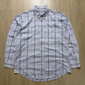 Vintage Yves Saint Laurent Plaid Longsleeve Buttonup Collared Shirt Mens Large